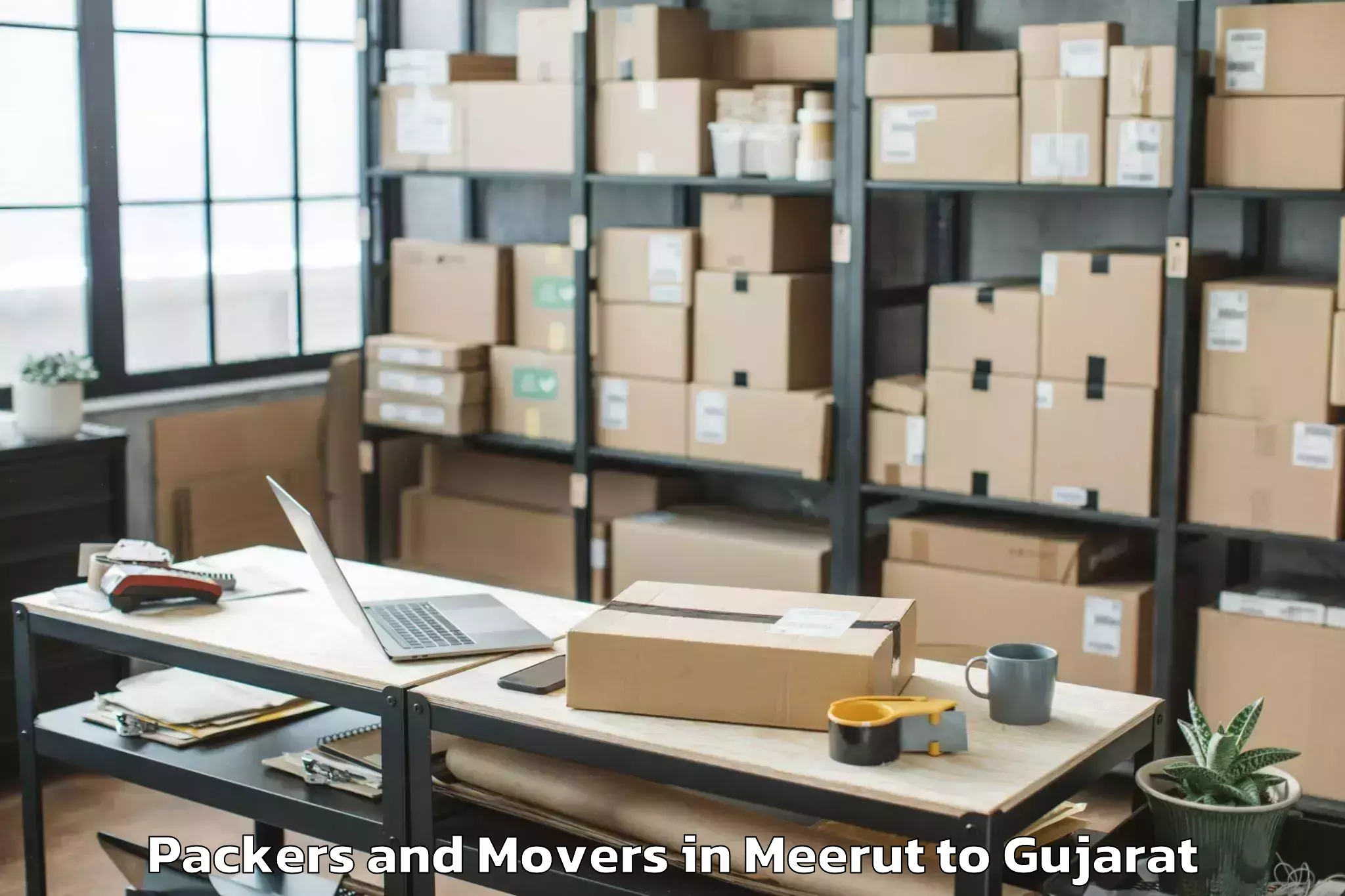 Affordable Meerut to Bhanvad Packers And Movers